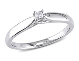 1/20 Carat (ctw) Diamond Solitaire Promise Ring in Sterling Silver
